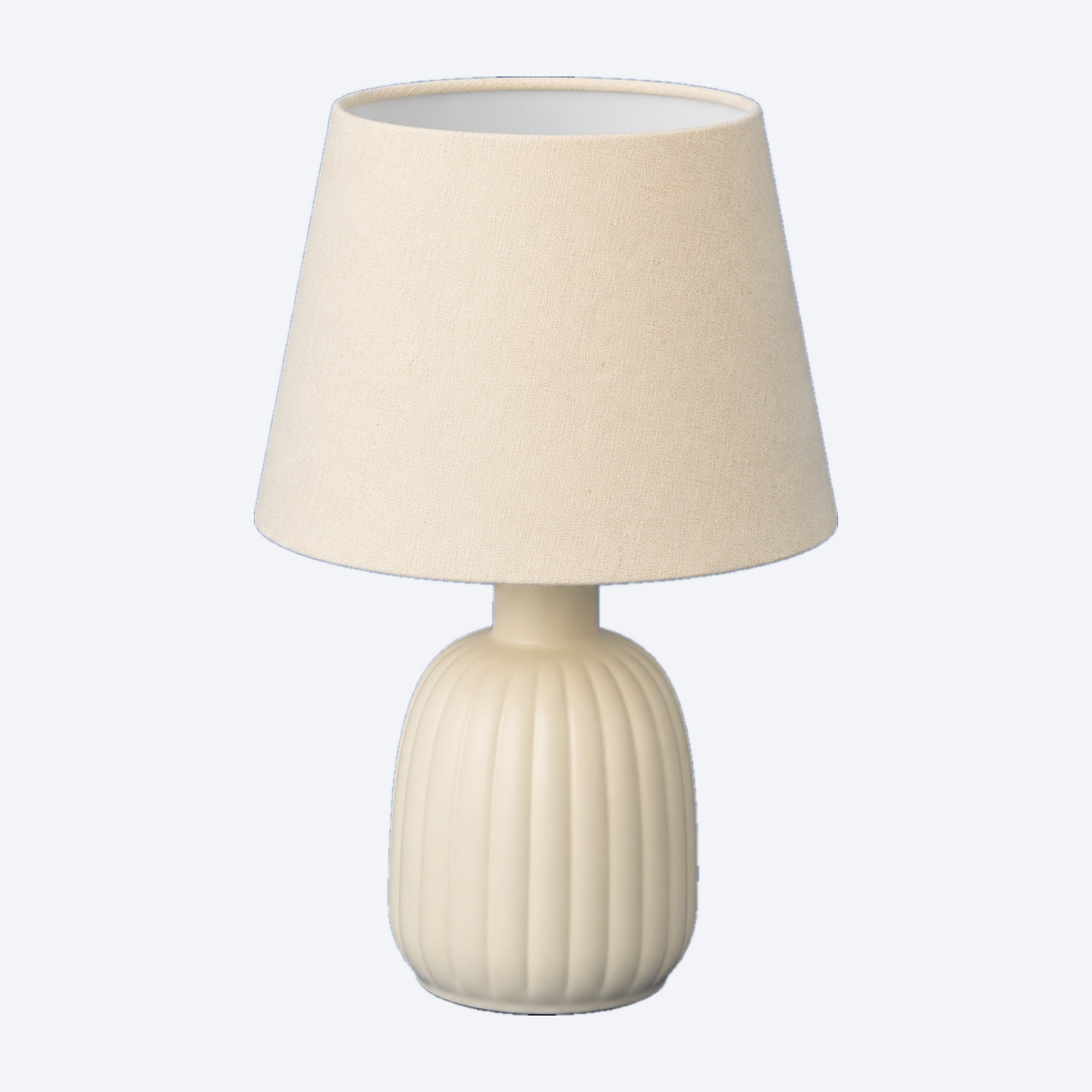 The same pale table lamp isolated and centred on a clean square background by Bulk Product Photo Finisher