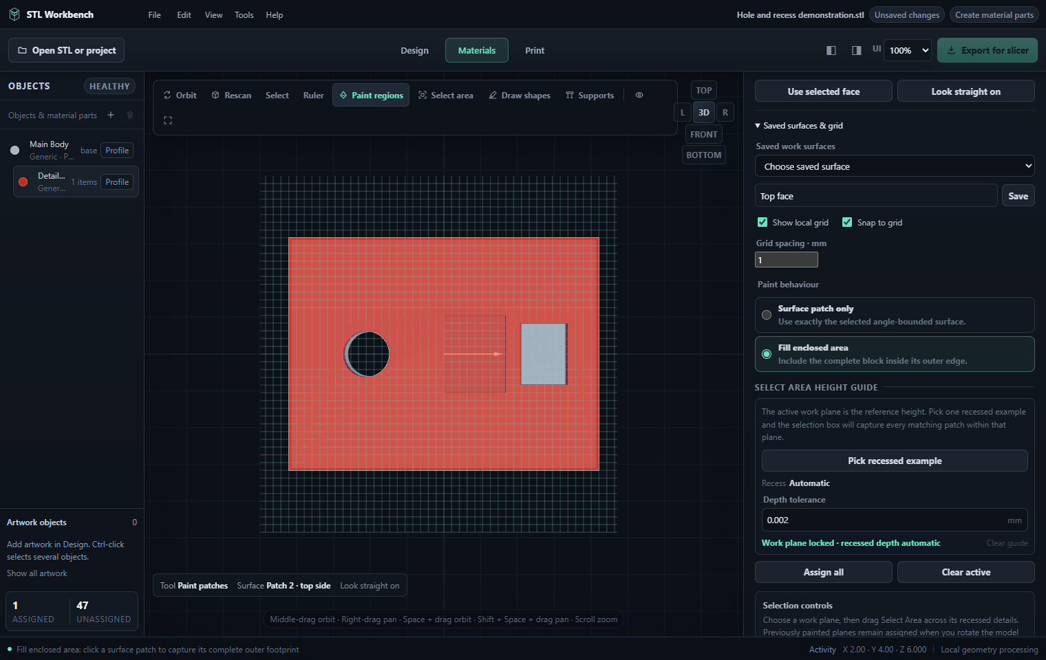 Fill preview around a through-hole